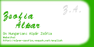 zsofia alpar business card
