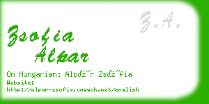 zsofia alpar business card